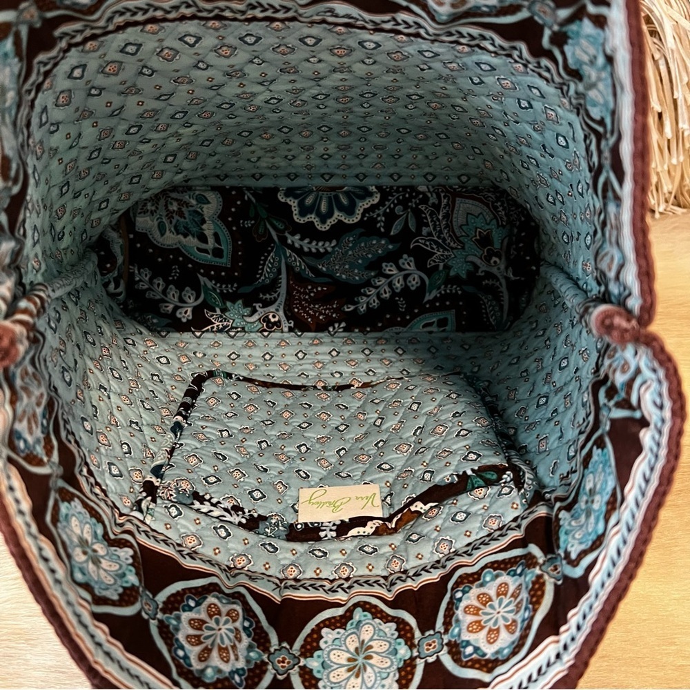 Vintage Vera Bradley Java Blue Medium Button Tote… - image 8